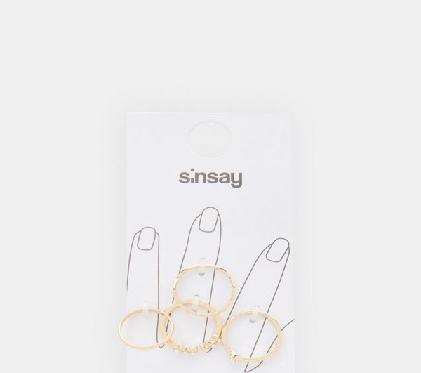 Sinsay - Pierścionki 4 pack - złoty