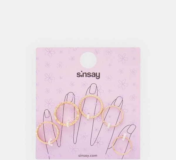 Sinsay - Pierścionki 5 pack - złoty