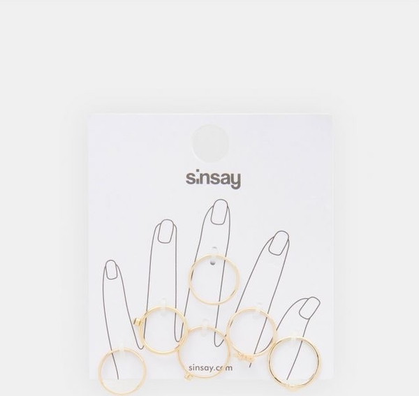 Sinsay - Pierścionki 6 pack - złoty