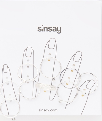 Sinsay - Pierścionki 9 pack - Srebrny
