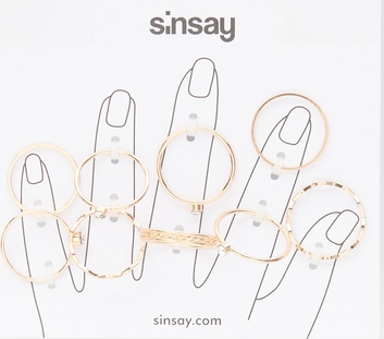 Sinsay - Pierścionki 9 pack - Złoty