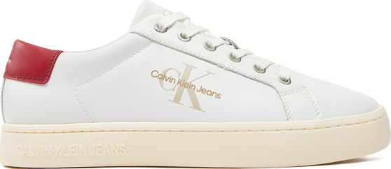 Sneakersy Calvin Klein Jeans Classiccuplowlaceup Lth Ml YM0YM00491 Bright White/Creamy White/Garnet 0KV