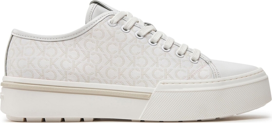Sneakersy Calvin Klein Low Top Lace Up Jaq Mono HM0HM01420 White Mono Jacquard 03A