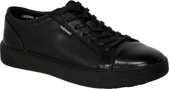 Sneakersy Komfortowe Andiamo C40206B Czarne Skóra Naturalna