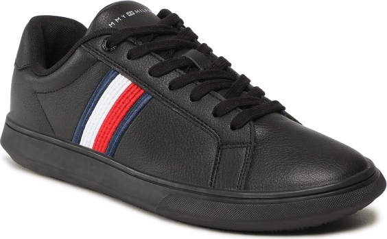 Sneakersy Tommy hilfiger - Corporate Cup Leather Cup Stripes FM0FM04550 Black BDS