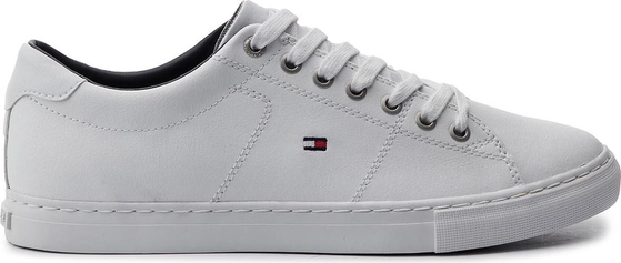 Sneakersy TOMMY HILFIGER - Essential Leather Sneaker FM0FM02157 White 100