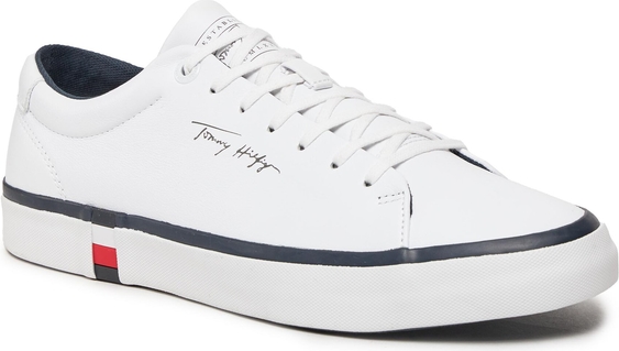 Sneakersy Tommy Hilfiger Modern Vulc Corporate Leather FM0FM04922 White YBR