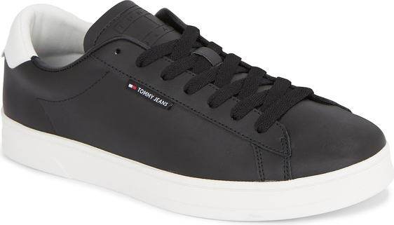 Sneakersy Tommy Jeans Tjm Leather Low Cupsole EM0EM01374 Black BDS