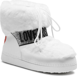 Śniegowce Love Moschino z płaską podeszwą sznurowane