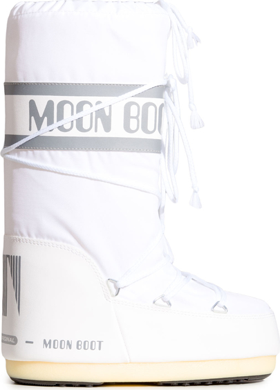 Śniegowce Moon Boot z płaską podeszwą z nadrukiem sznurowane
