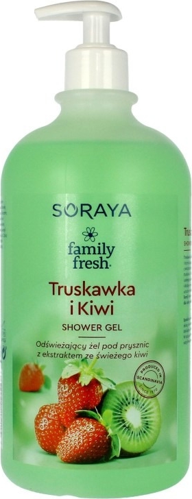 Soraya, Family Fresh, żel pod prysznic odświeżający, Truskawka i Kiwi, 1000 ml