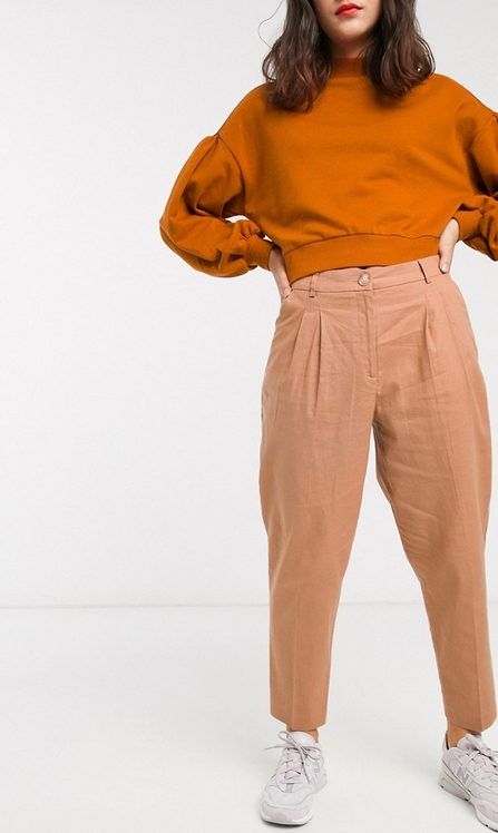 Spodnie Asos w stylu klasycznym z lnu