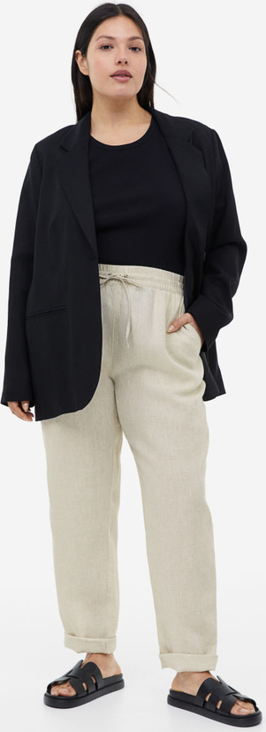 Spodnie H & M w sportowym stylu z lnu