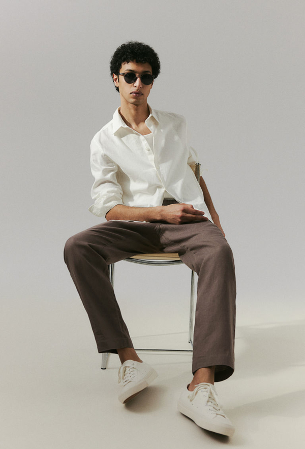 Spodnie H & M w stylu casual z lnu