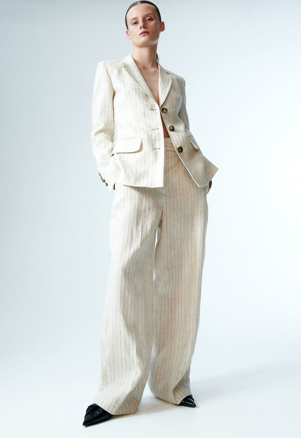 Spodnie H & M w stylu casual z lnu