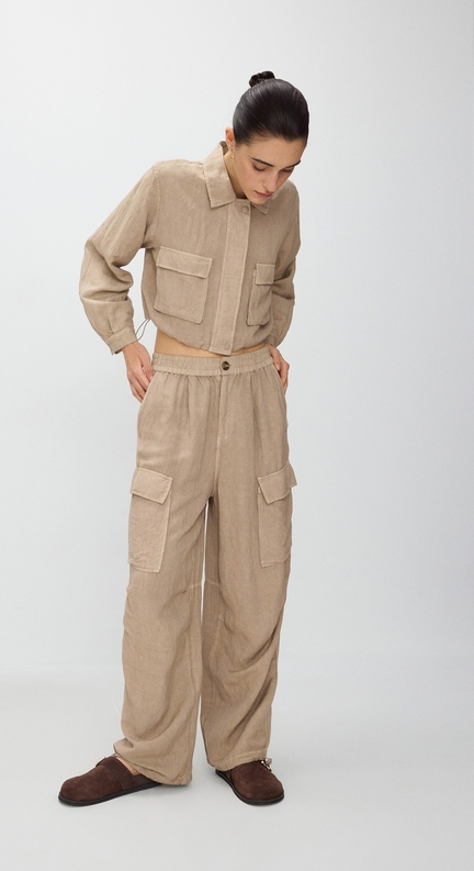 Spodnie Reserved w stylu casual z lnu