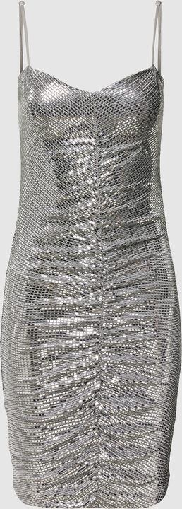 Srebrna sukienka Gina Tricot mini na ramiączkach