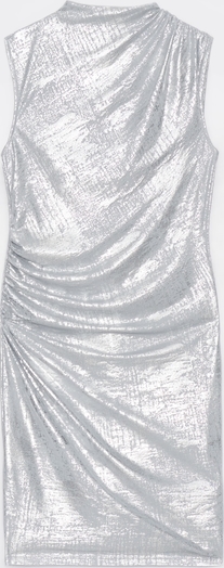 Srebrna sukienka Mohito z okrągłym dekoltem mini