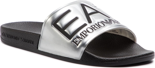 Srebrne buty letnie męskie EA7 Emporio Armani w stylu casual