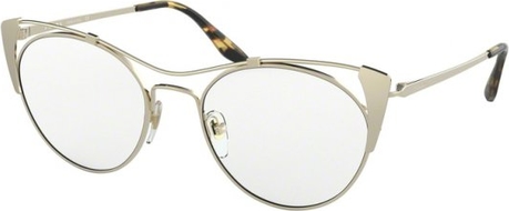 Srebrne okulary damskie Prada Eyewear