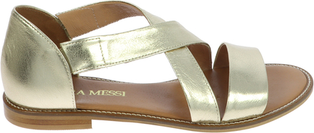 Srebrne sandały Laura Messi w stylu casual z klamrami