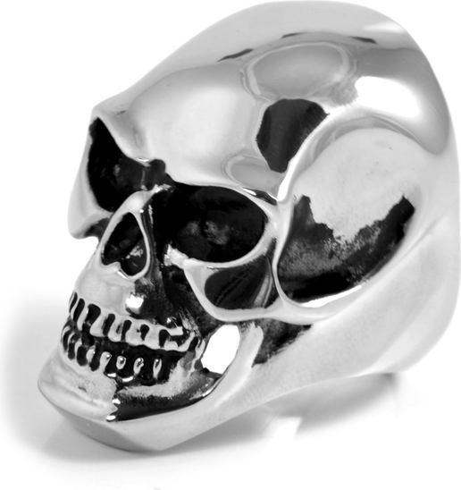 Steelcz Ogromny stalowy pierścień z czaszką typu Oversize