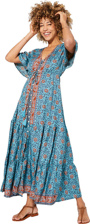 Sukienka Aller Simplement maxi w stylu casual z dekoltem w kształcie litery v