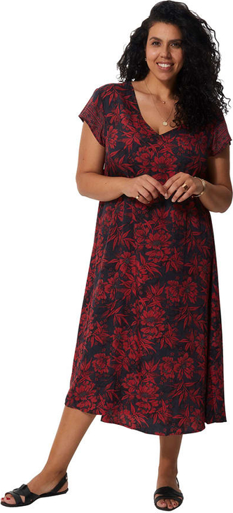 Sukienka Aller Simplement z dekoltem w kształcie litery v z krótkim rękawem