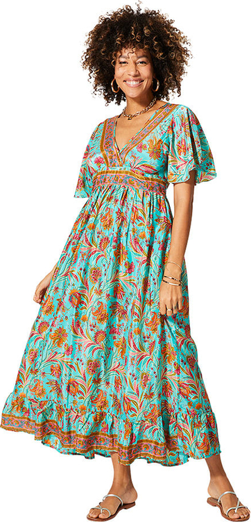 Sukienka Aller Simplement z dekoltem w kształcie litery v z krótkim rękawem w stylu casual