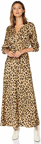 Sukienka amazon.de maxi z długim rękawem z dekoltem w kształcie litery v