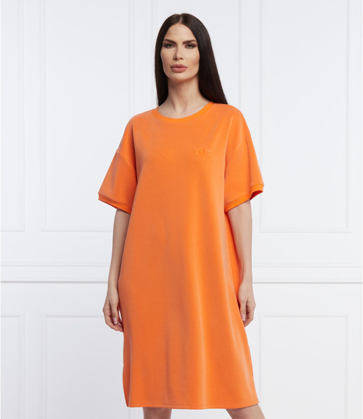 Sukienka Armani Exchange z krótkim rękawem prosta w stylu casual