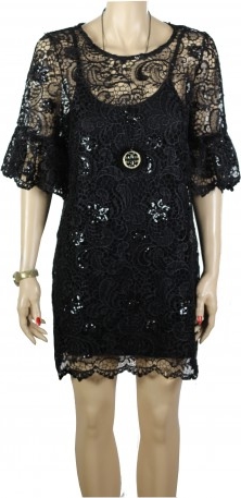 Sukienka atena-online z krótkim rękawem midi z okrągłym dekoltem