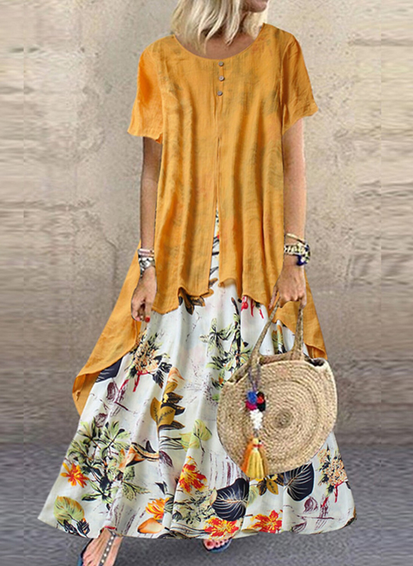 Sukienka Attirra z okrągłym dekoltem z krótkim rękawem