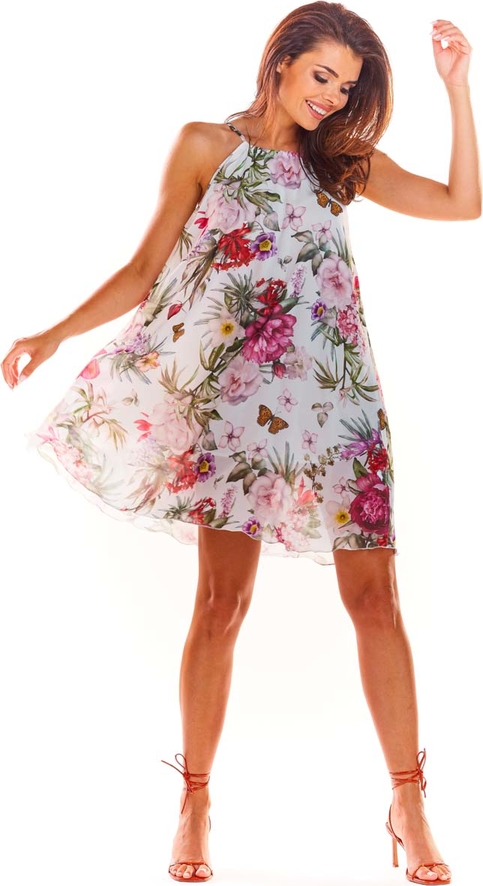 Sukienka Awama mini oversize z dekoltem halter