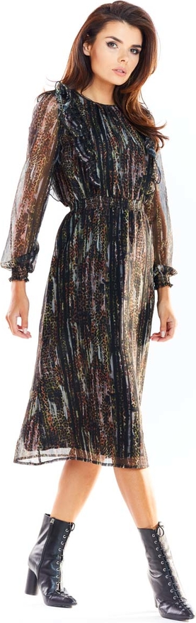 Sukienka Awama z okrągłym dekoltem midi