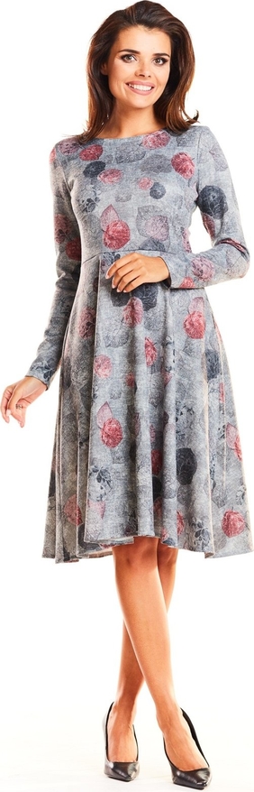 Sukienka Awama z okrągłym dekoltem oversize z dzianiny