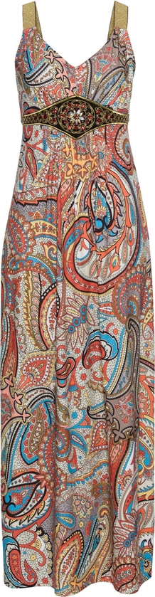 Sukienka bonprix maxi z dekoltem w kształcie litery v na ramiączkach