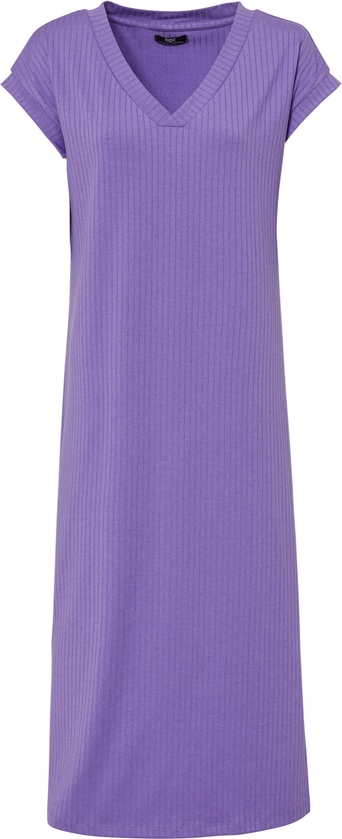 Sukienka bonprix z dekoltem w kształcie litery v midi z krótkim rękawem