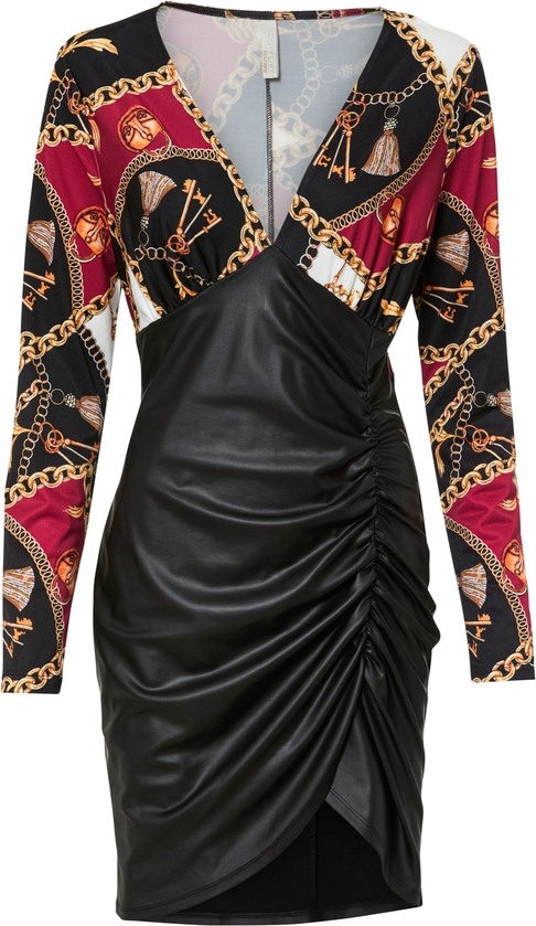 Sukienka bonprix z dekoltem w kształcie litery v z długim rękawem