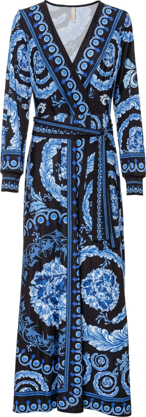 Sukienka bonprix z dekoltem w kształcie litery v z długim rękawem w stylu casual
