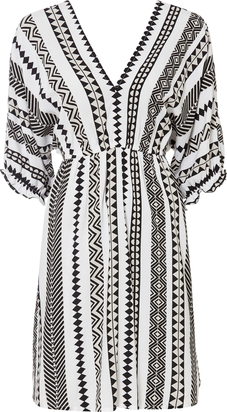 Sukienka bonprix z długim rękawem mini z dekoltem w kształcie litery v