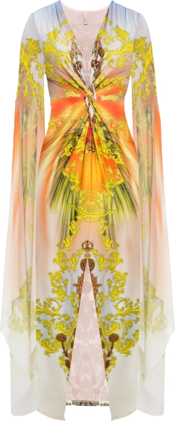 Sukienka bonprix z długim rękawem w stylu casual z dekoltem w kształcie litery v