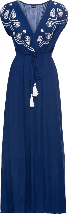Sukienka bonprix z krótkim rękawem z dekoltem w kształcie litery v