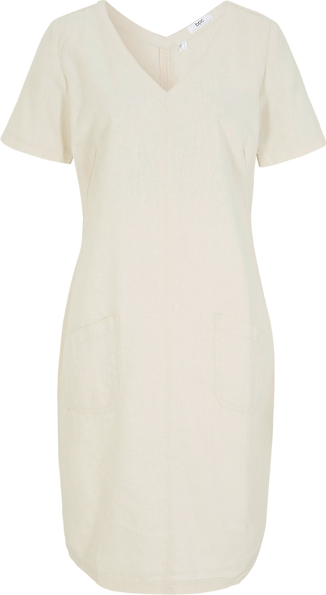 Sukienka bonprix z krótkim rękawem z dekoltem w kształcie litery v mini
