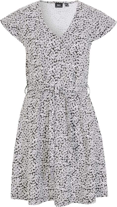 Sukienka bonprix z krótkim rękawem z dekoltem w kształcie litery v mini
