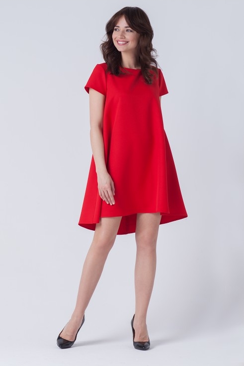 Sukienka butik-choice.pl z okrągłym dekoltem asymetryczna mini