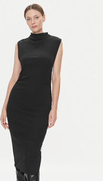 Sukienka Calvin Klein dopasowana z okrągłym dekoltem z krótkim rękawem