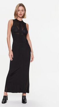 Sukienka Calvin Klein maxi z okrągłym dekoltem bez rękawów