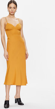 Sukienka Calvin Klein midi na ramiączkach z dekoltem w kształcie litery v