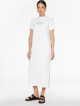 Sukienka Calvin Klein midi prosta z krótkim rękawem